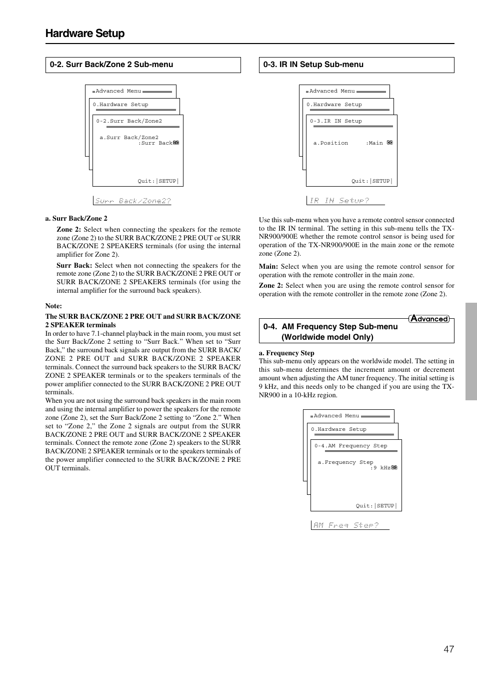 Hardware setup | Onkyo TX-NR900E User Manual | Page 47 / 84