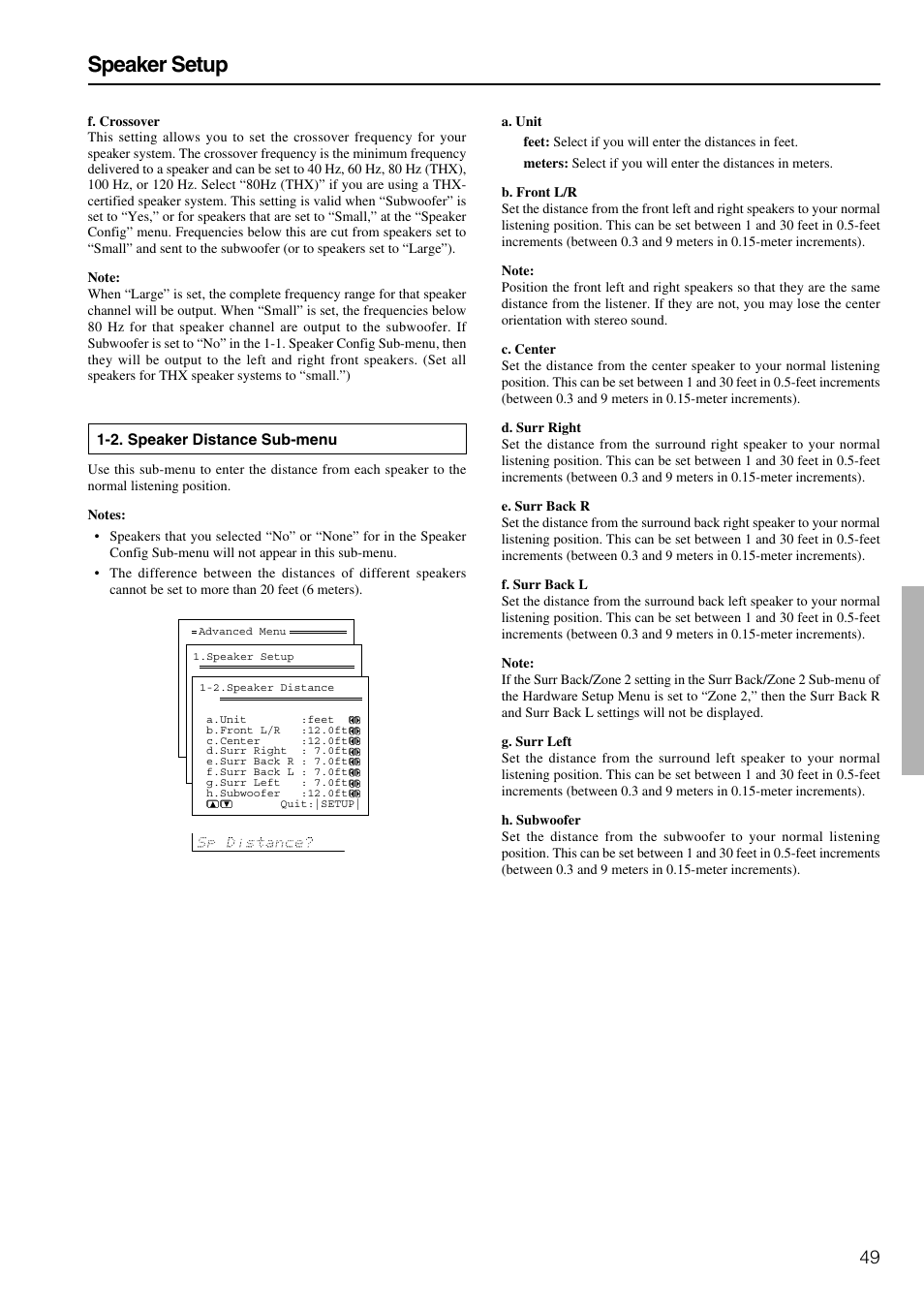 Speaker setup | Onkyo TX-NR900E User Manual | Page 49 / 84