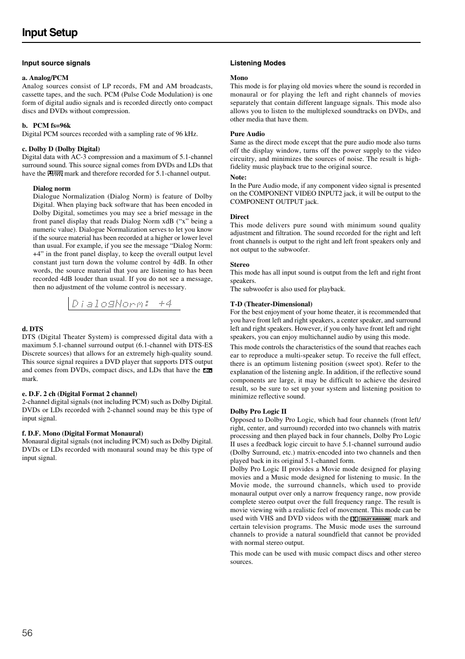 Input setup | Onkyo TX-NR900E User Manual | Page 56 / 84