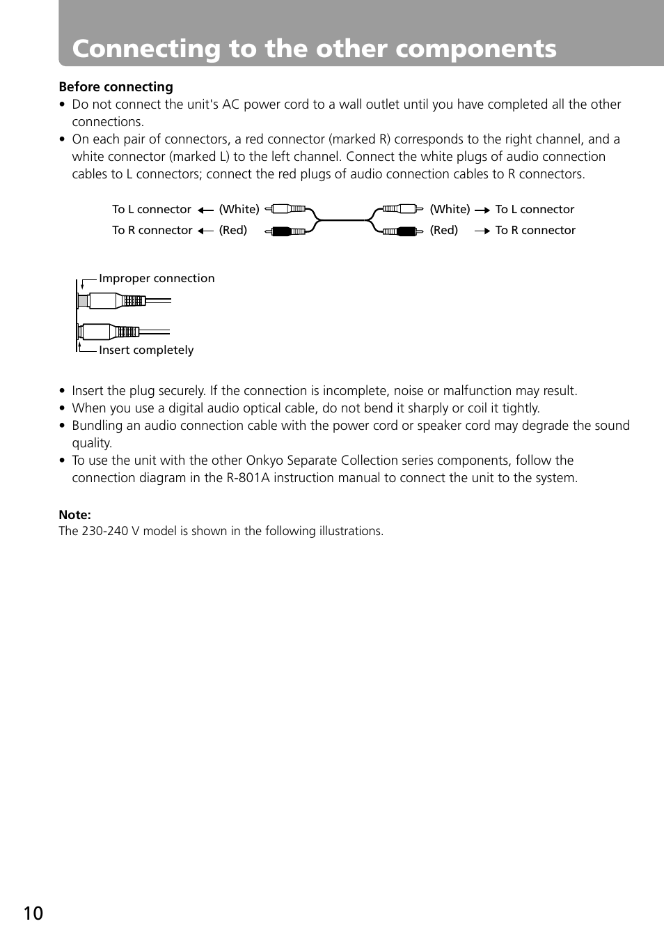Connecting to the other components | Onkyo MD-101A User Manual | Page 10 / 52