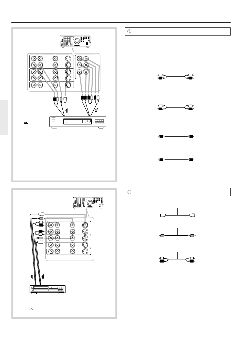 Connection, 5connecting a decoder with 5.1-channel output, 6connecting video recording equipment | Onkyo TX-DS656 User Manual | Page 10 / 56