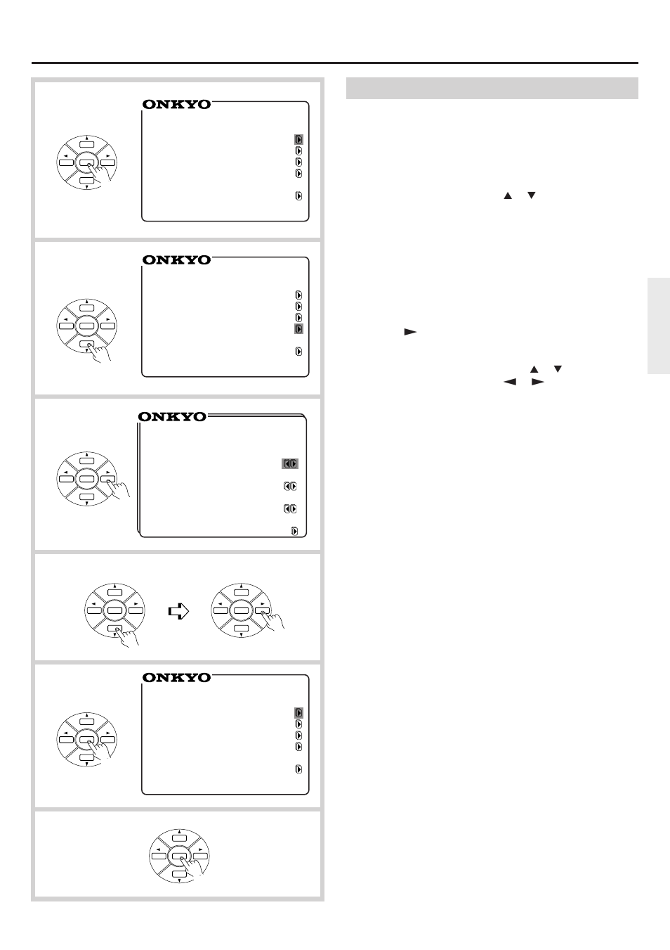On-screen setting | Onkyo TX-DS656 User Manual | Page 19 / 56