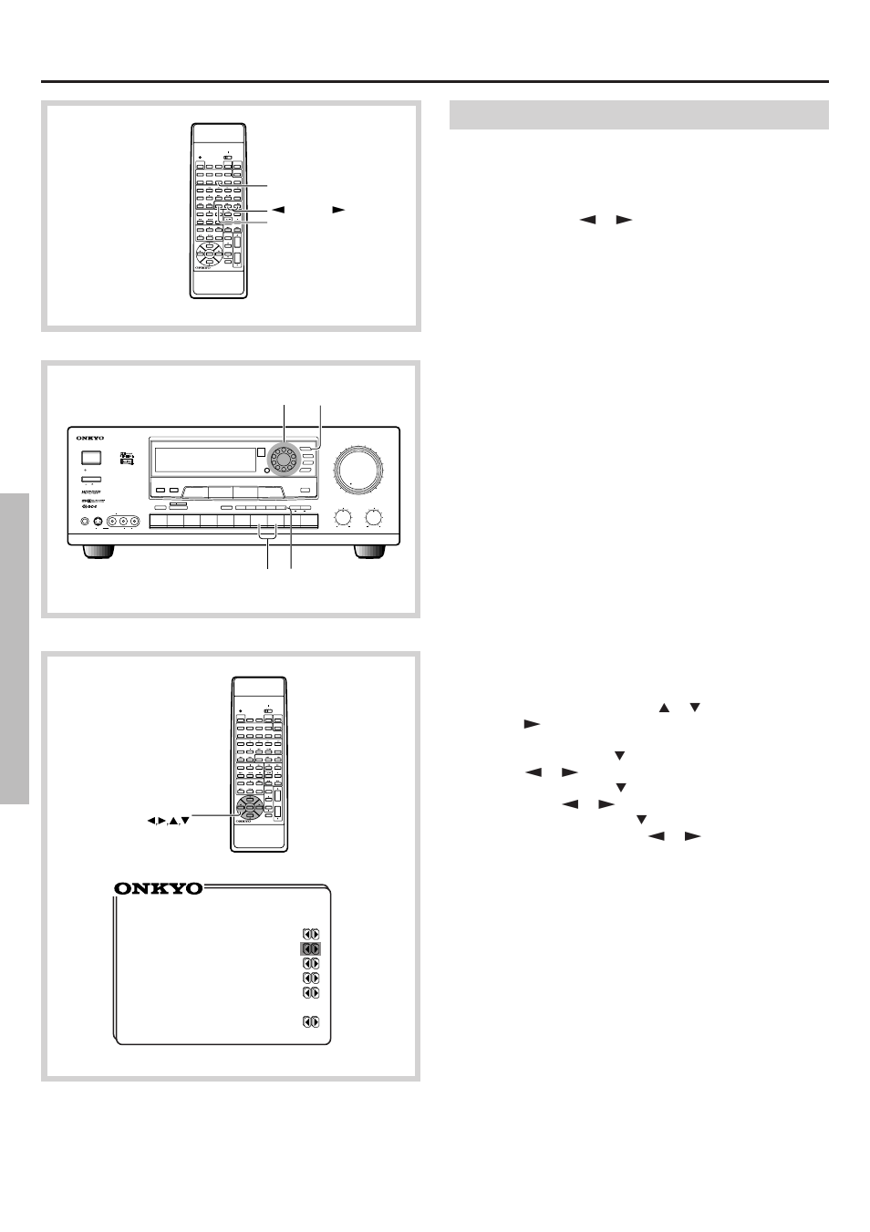 Listening to fm/am broadcasts, Recalling a preset station, Enter remote controller | Preset group, Programmable area tv video / subtitle on / off, Preset tuning surround parameter, Muting | Onkyo TX-DS656 User Manual | Page 34 / 56