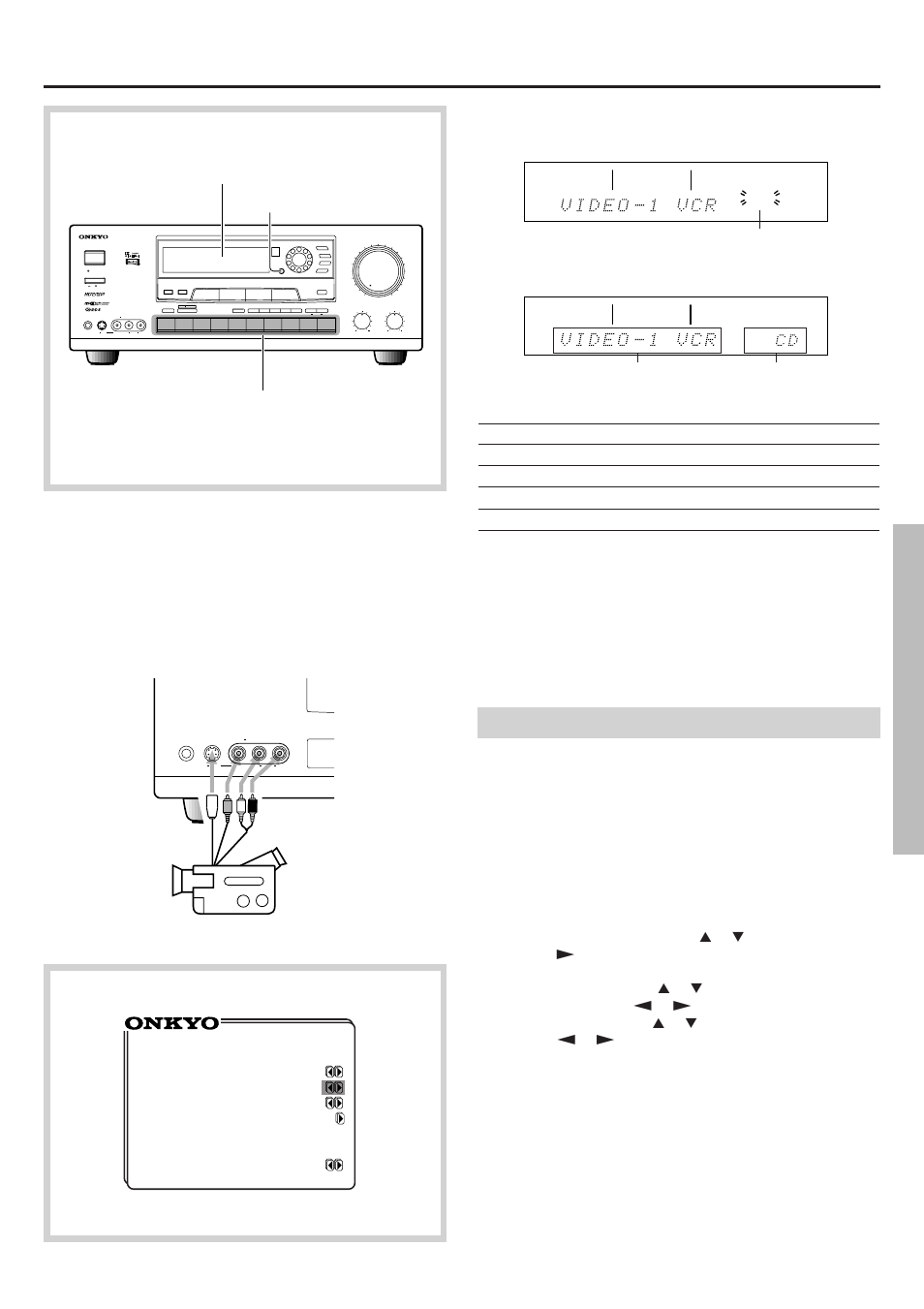 Recording from a source, Adding sound to video camera images, Preset tuning surround parameter | Flashing, Playback source recording source, Display enter source selector buttons, Video camera/tv game machine | Onkyo TX-DS656 User Manual | Page 43 / 56