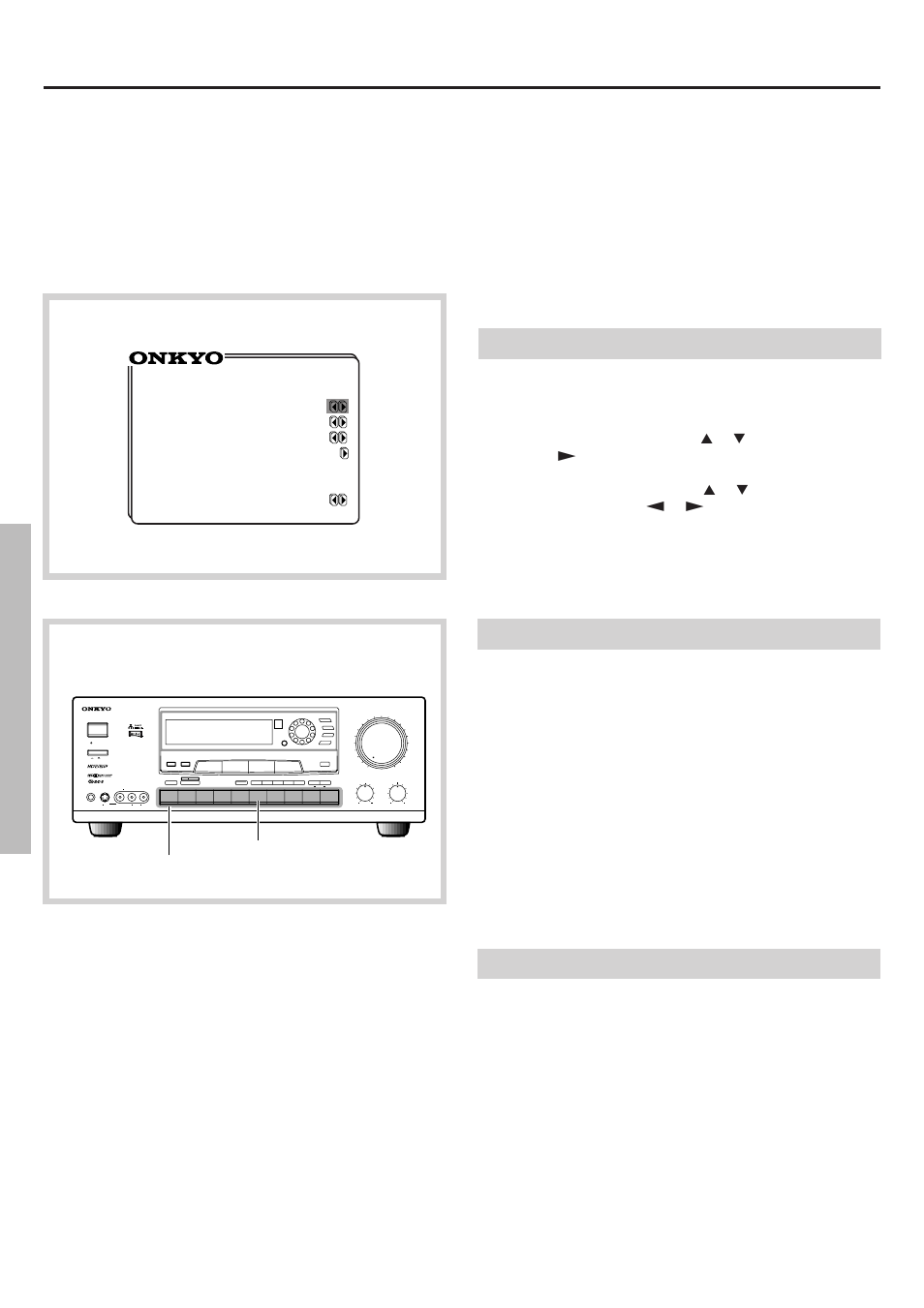 Using the tape-2 monitor function, Using a graphic equalizer, Preset tuning surround parameter | Input selector buttons tape-2/monitor button | Onkyo TX-DS656 User Manual | Page 44 / 56
