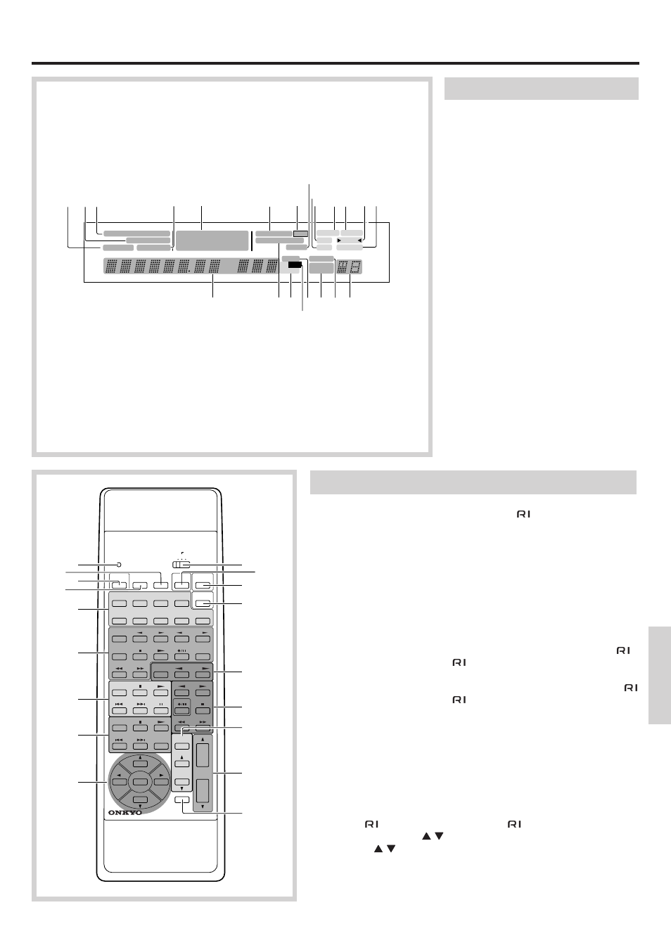 Control positions and names, Remote controller, Display | Onkyo TX-DS656 User Manual | Page 55 / 56