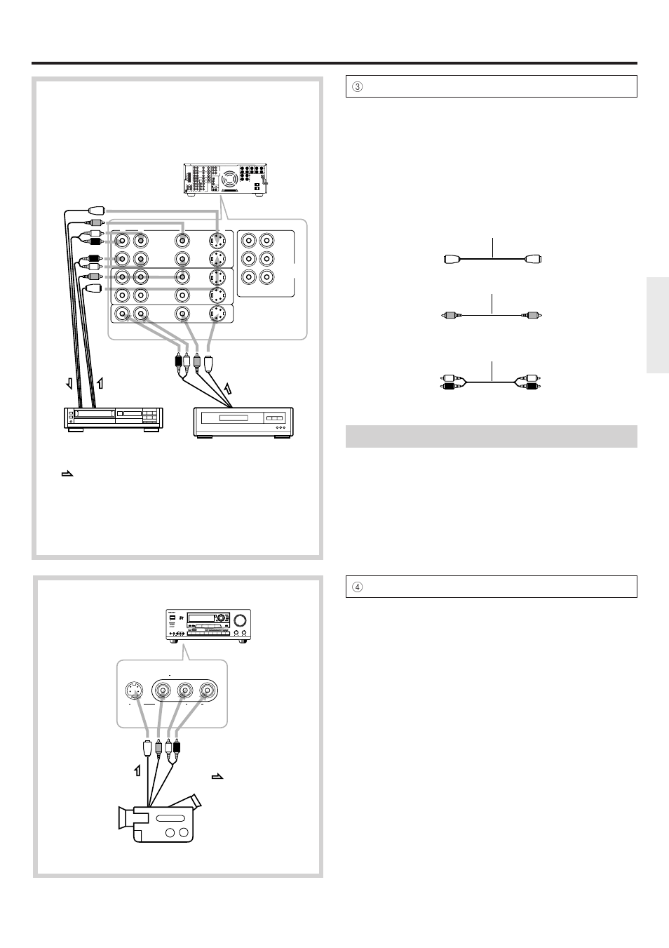Connection, 3connecting video source equipment, 4connecting a video camera or tv game machine | Onkyo TX-DS656 User Manual | Page 9 / 56