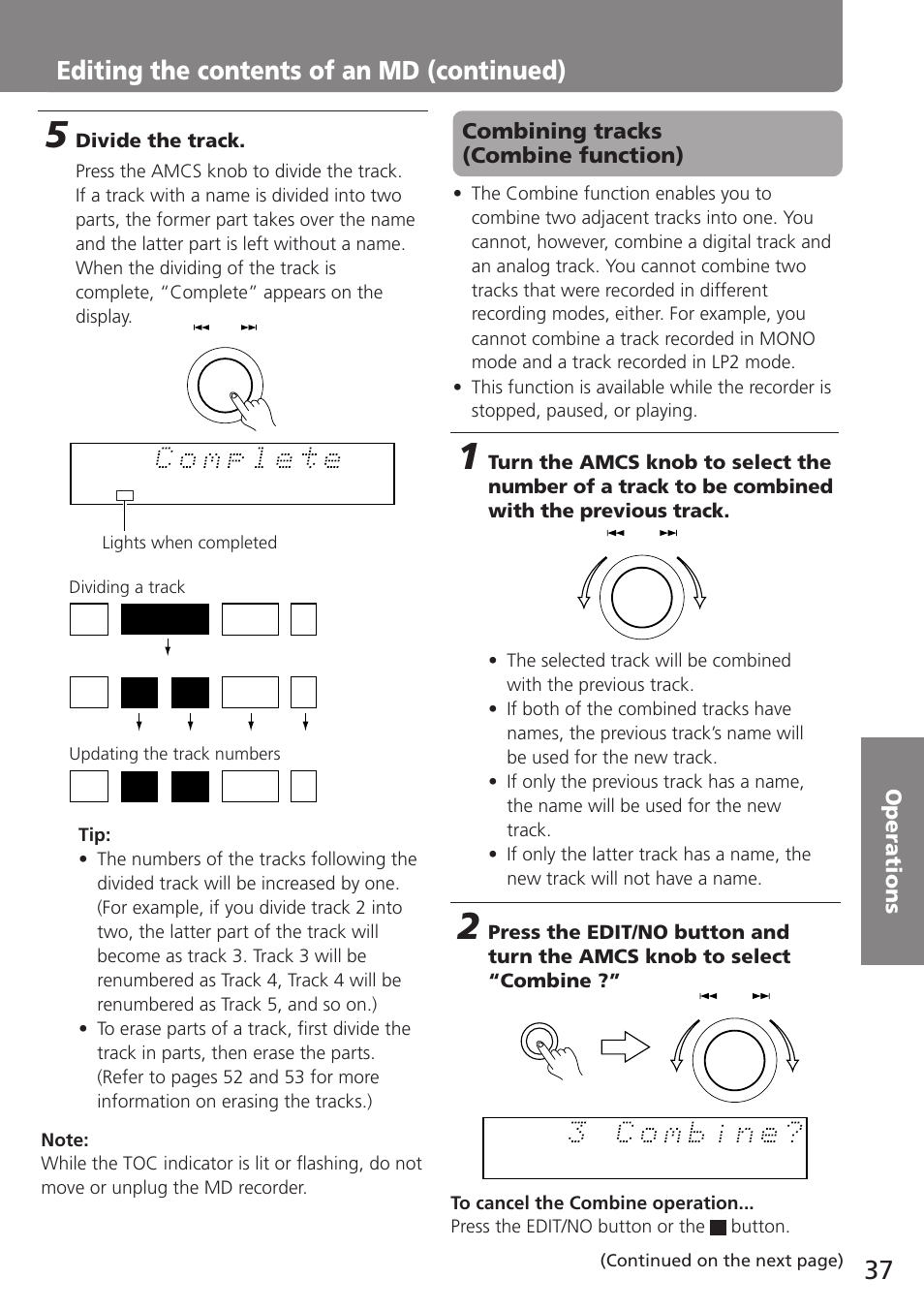 Onkyo MD-105TX User Manual | Page 37 / 52