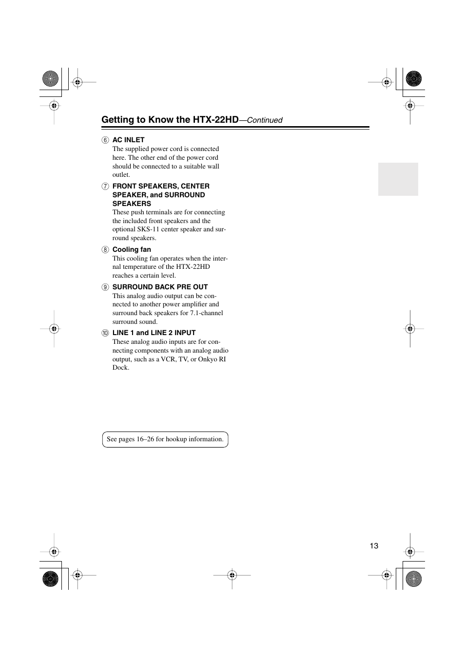 Getting to know the htx-22hd | Onkyo HTX-22HD User Manual | Page 13 / 76