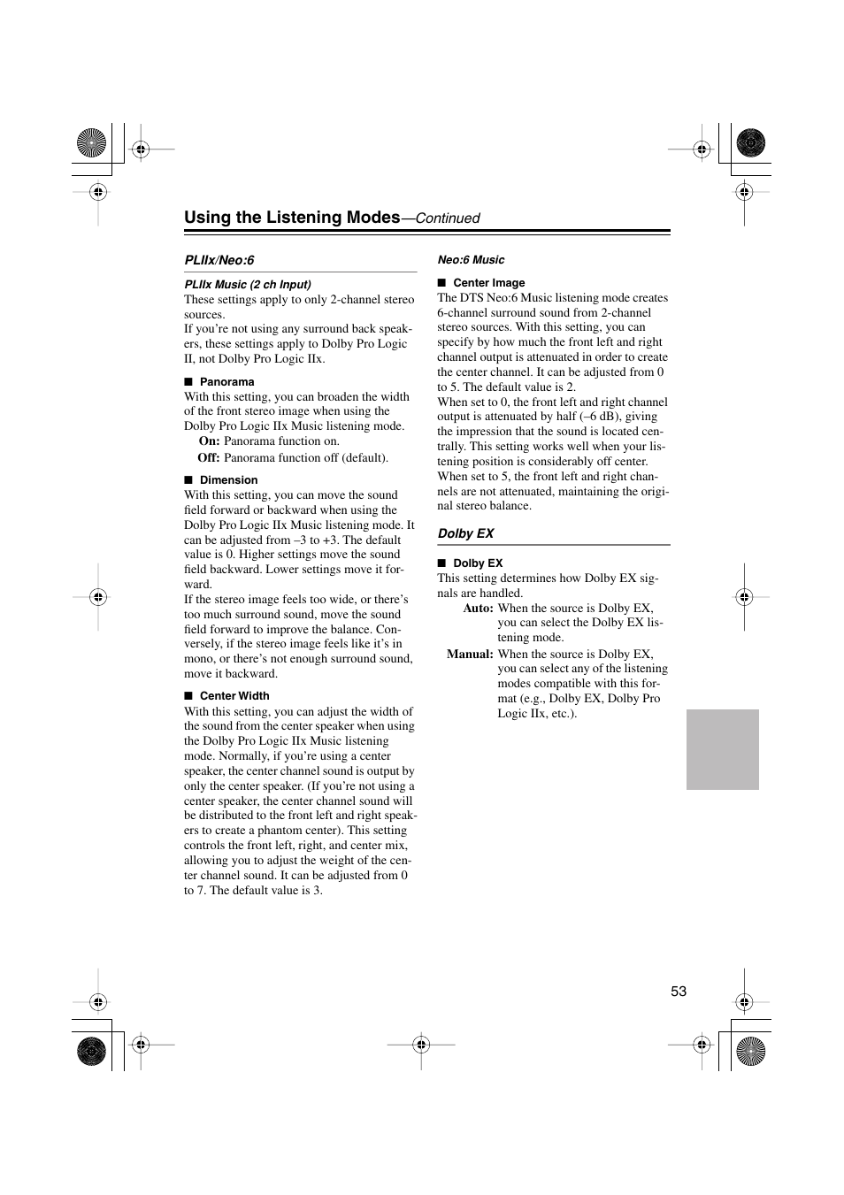 Using the listening modes | Onkyo HTX-22HD User Manual | Page 53 / 76