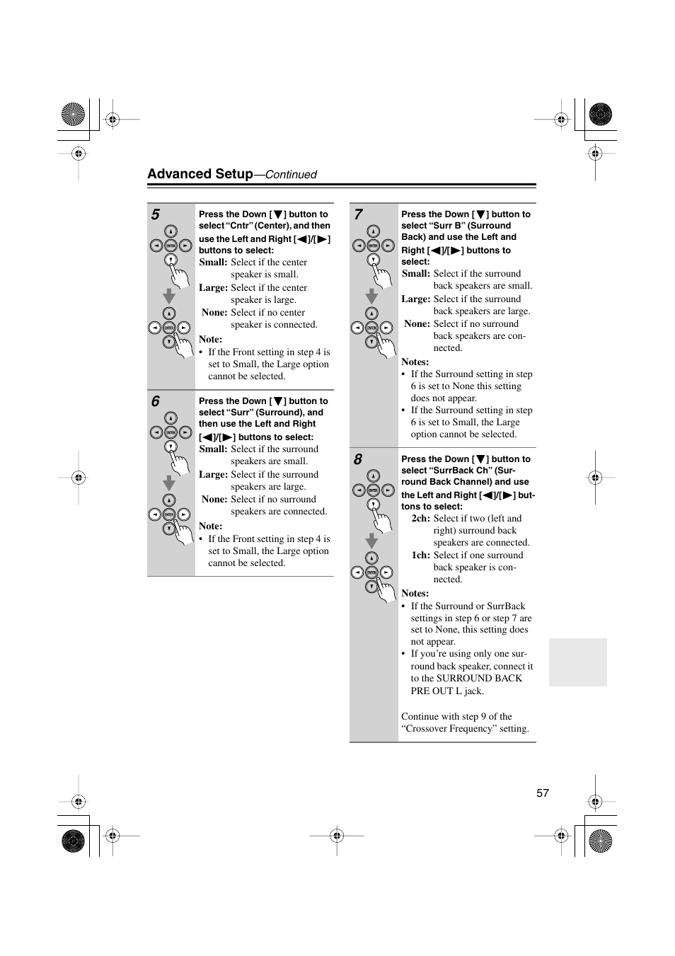 Advanced setup | Onkyo HTX-22HD User Manual | Page 57 / 76