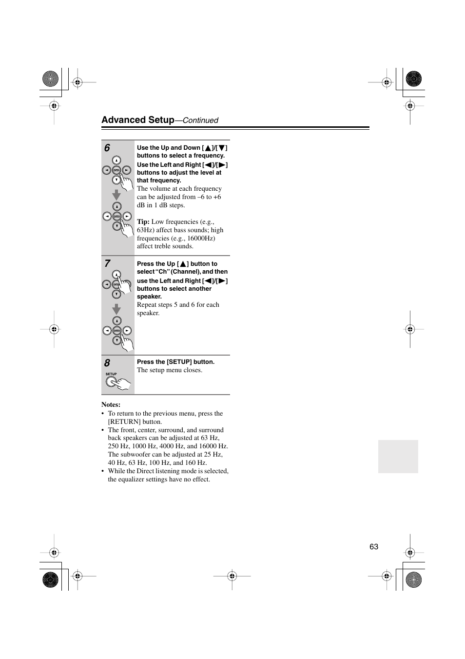Advanced setup | Onkyo HTX-22HD User Manual | Page 63 / 76