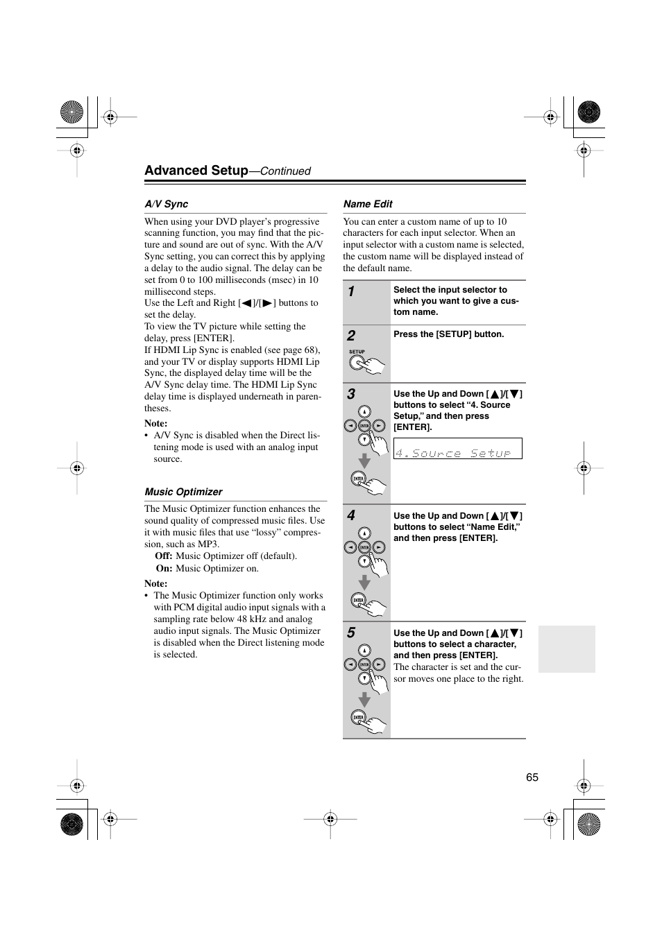 Advanced setup | Onkyo HTX-22HD User Manual | Page 65 / 76