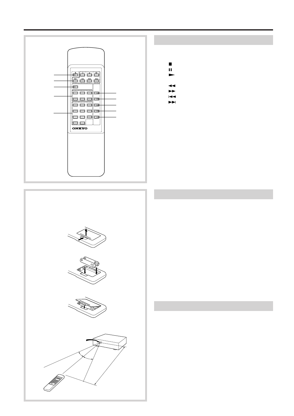 Control positions and names, Using the remote controller | Onkyo DX-C370 User Manual | Page 6 / 16