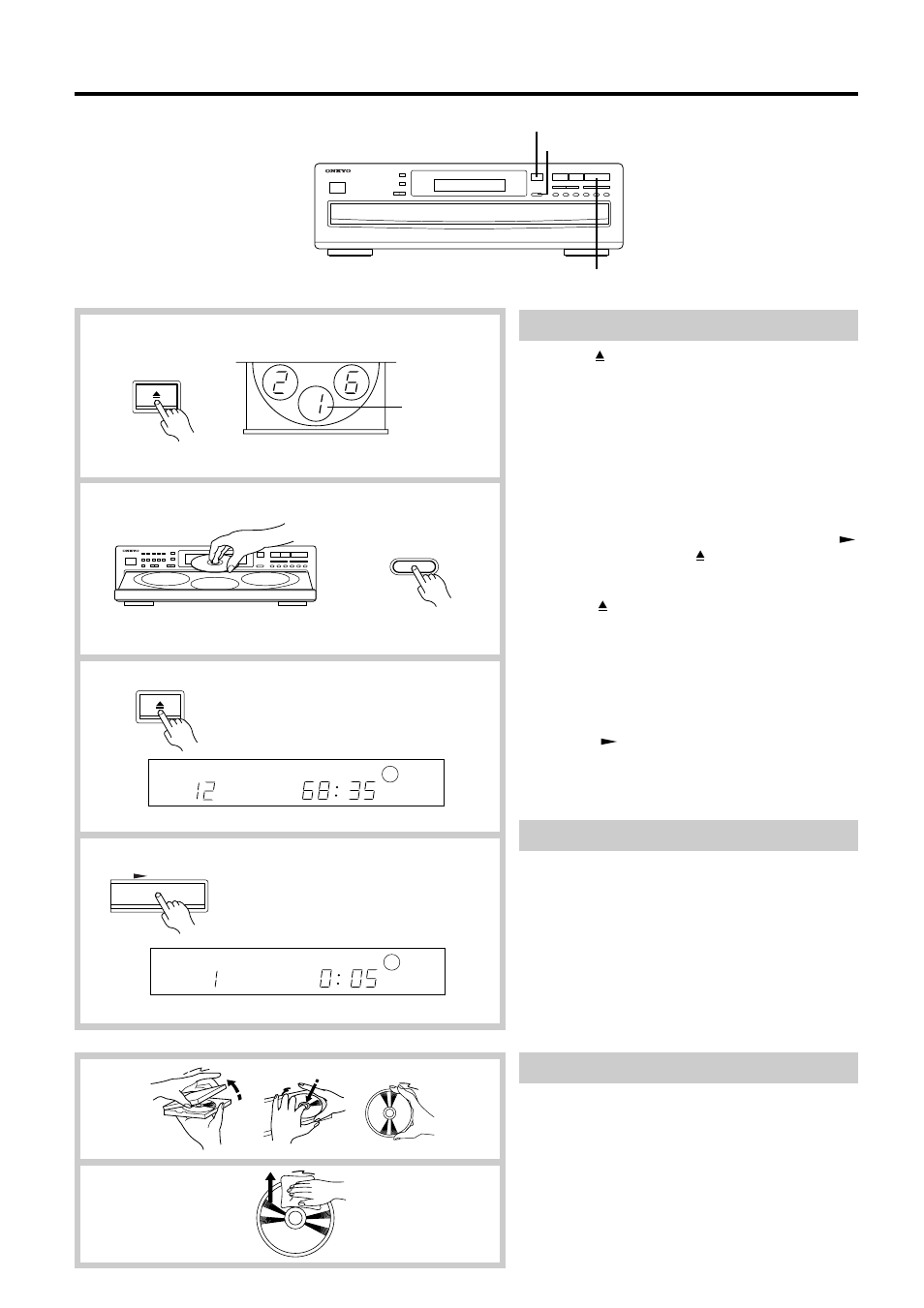 Playing cds | Onkyo DX-C370 User Manual | Page 8 / 16