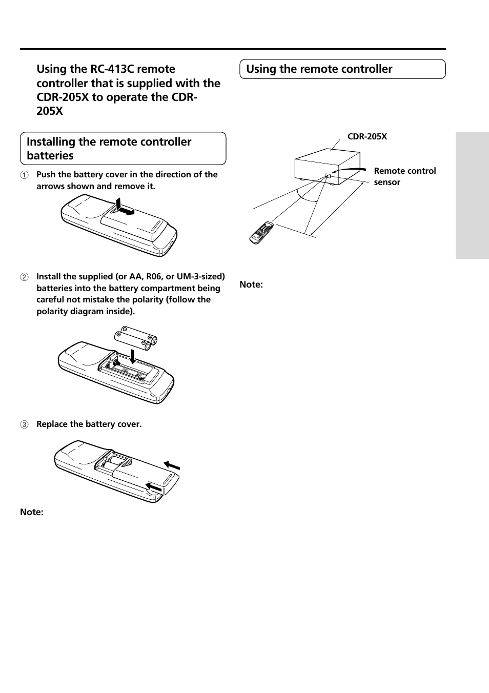 Using the remote controller, Befor e using | Onkyo CDR-205X User Manual | Page 9 / 52