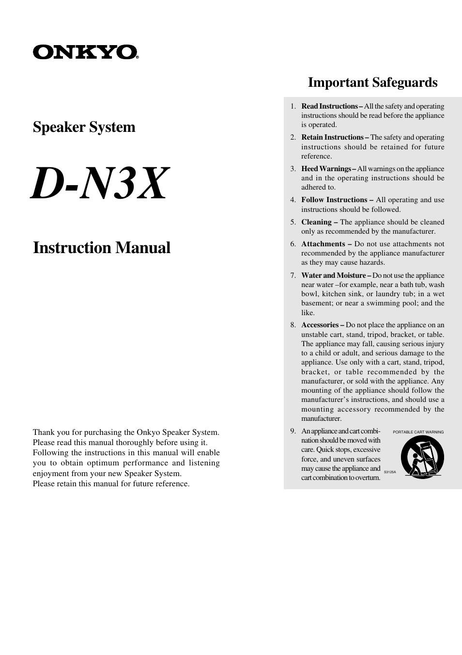 Onkyo D-N3X User Manual | 4 pages