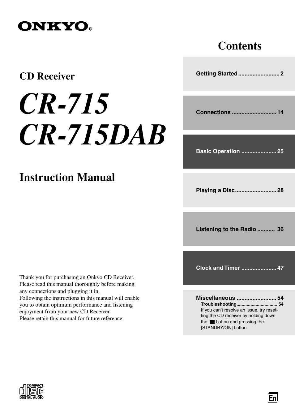 Onkyo CR-715 User Manual | 60 pages