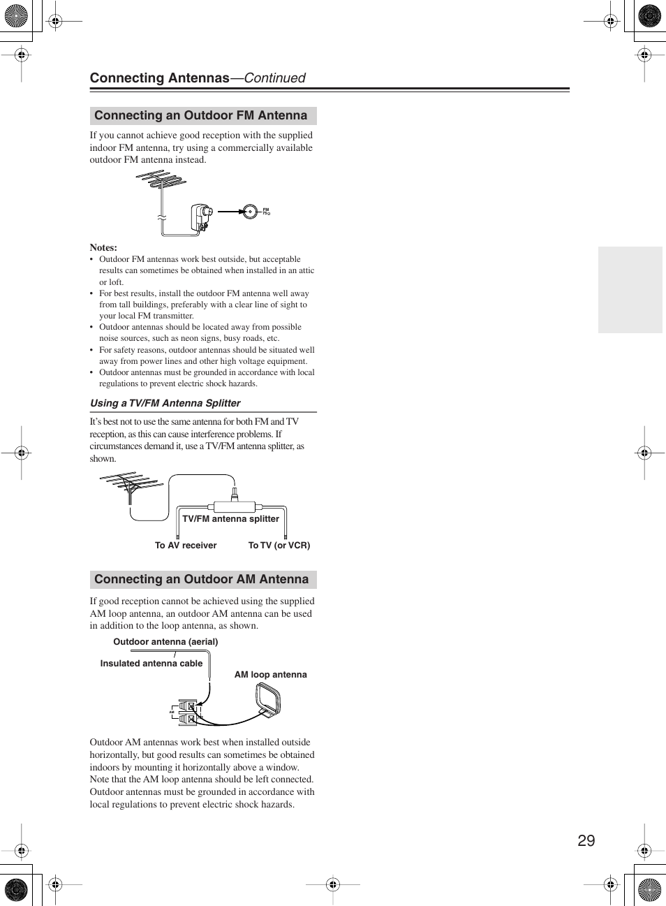 Connecting antennas —continued | Onkyo TX-NR1000 User Manual | Page 29 / 152