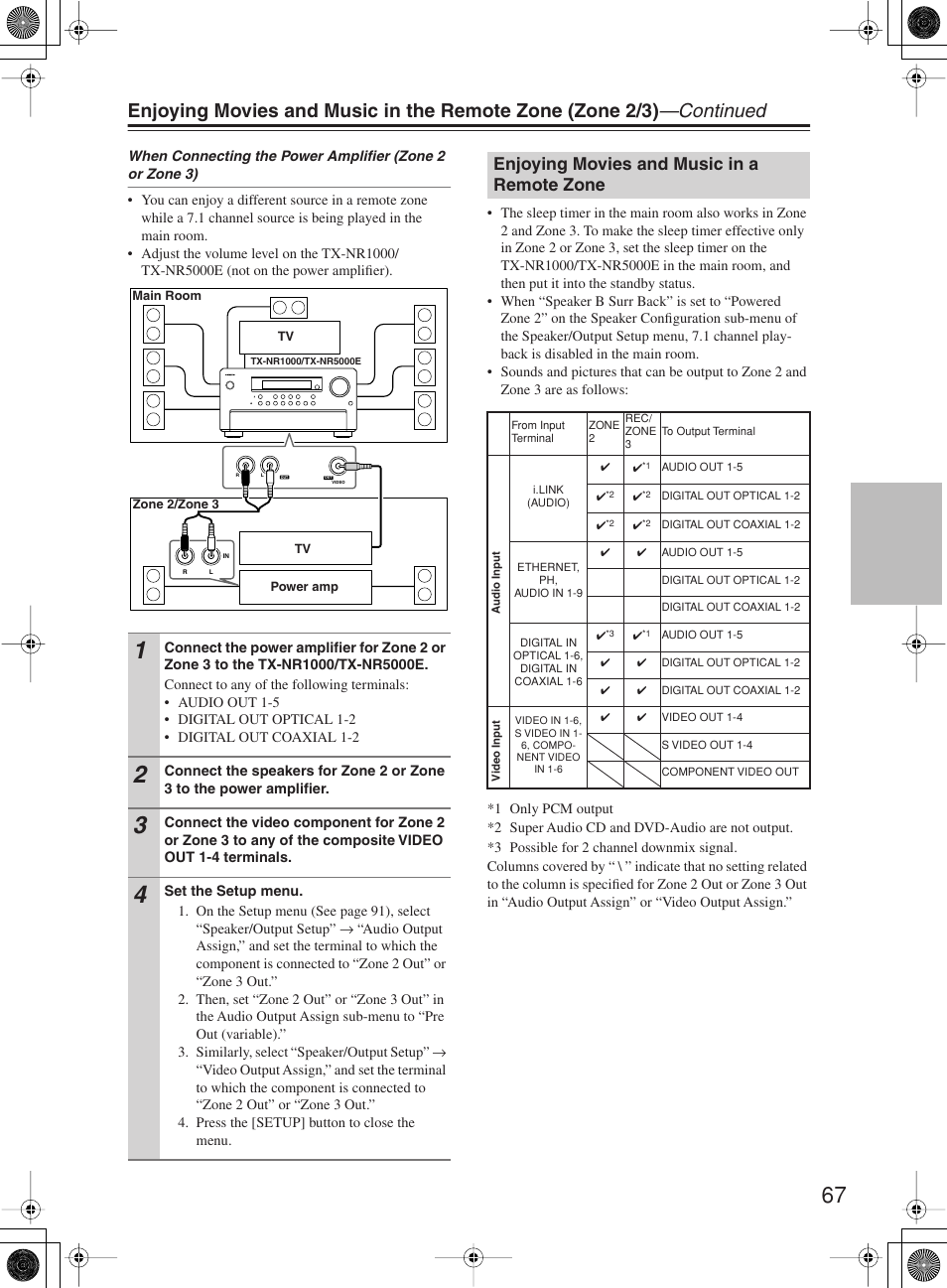 Enjoying movies and music in a remote zone | Onkyo TX-NR1000 User Manual | Page 67 / 152