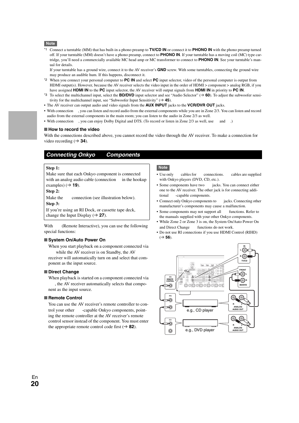 Connecting onkyo ri components, Connecting onkyo, Connecting onkyo components | Onkyo TX-NR808 User Manual | Page 20 / 100