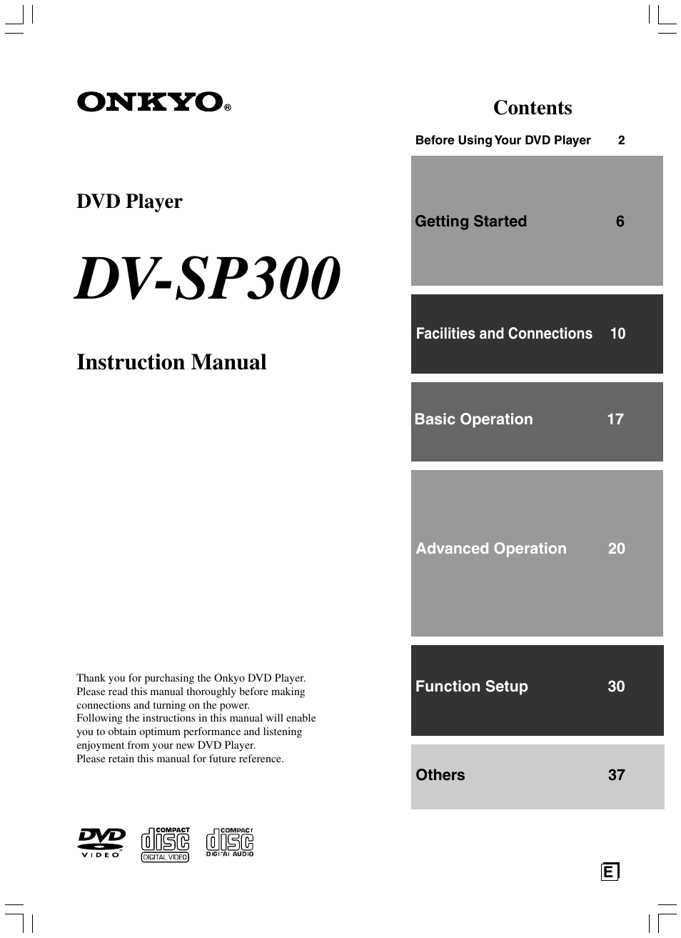 Onkyo DV-SP300 User Manual | 40 pages