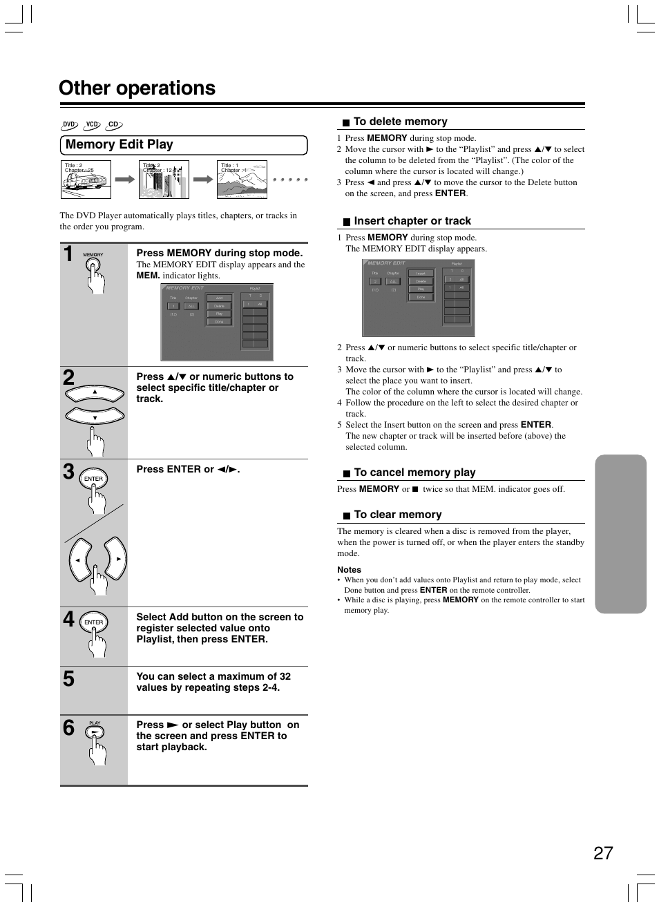 Other operations | Onkyo DV-SP300 User Manual | Page 27 / 40