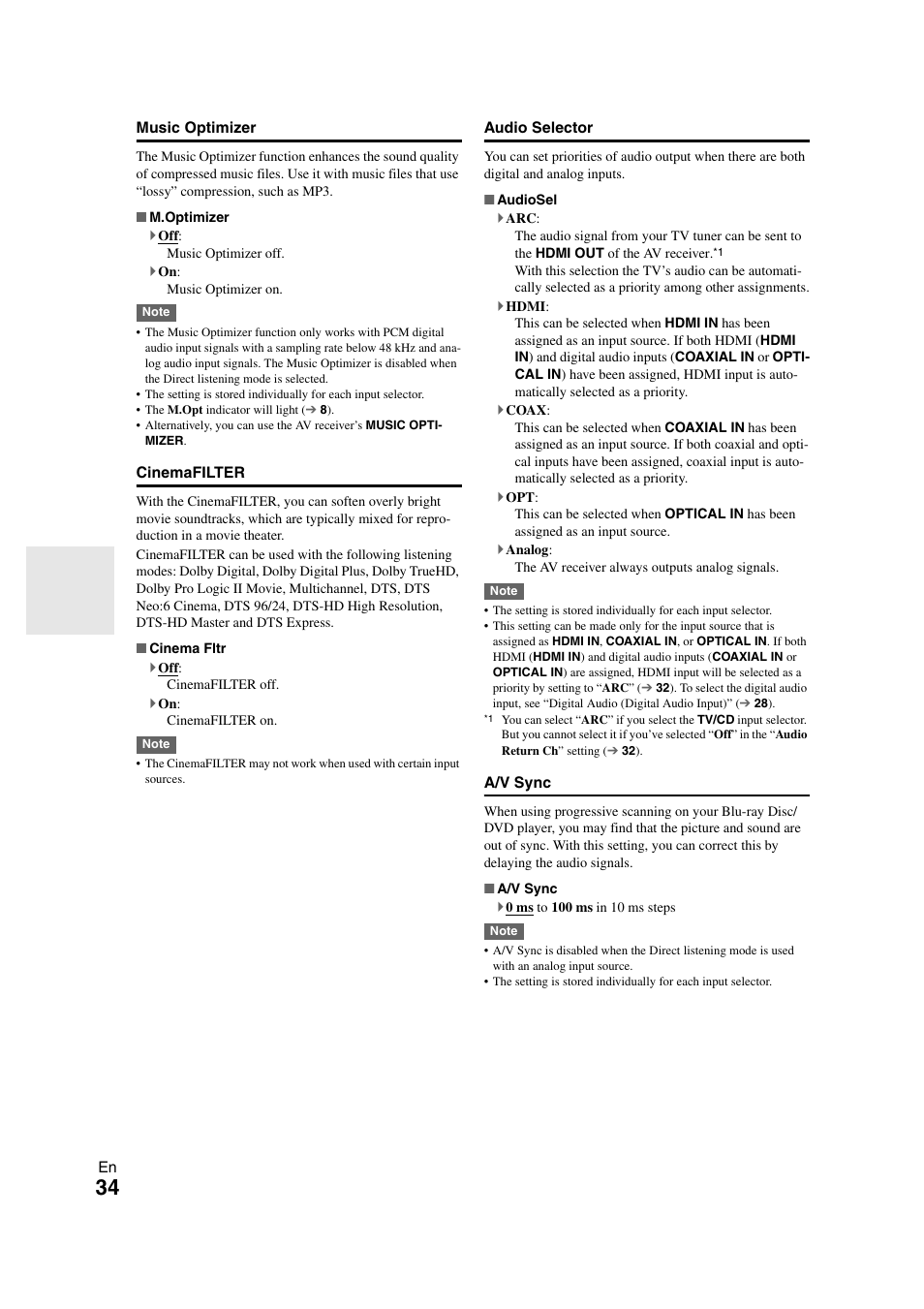 Ee “music optimizer | Onkyo 29400468 User Manual | Page 34 / 52