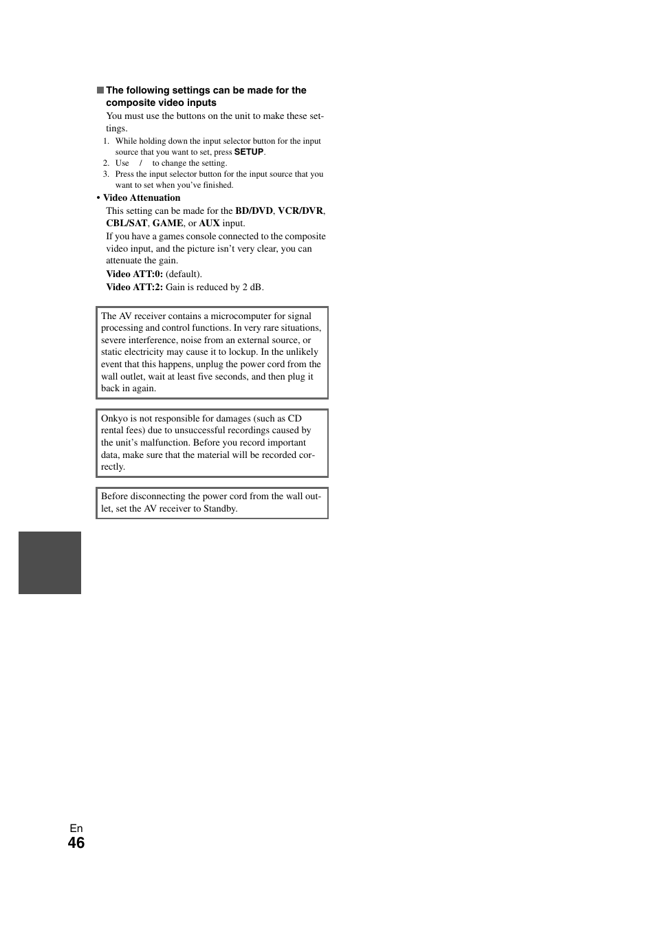 Onkyo 29400468 User Manual | Page 46 / 52