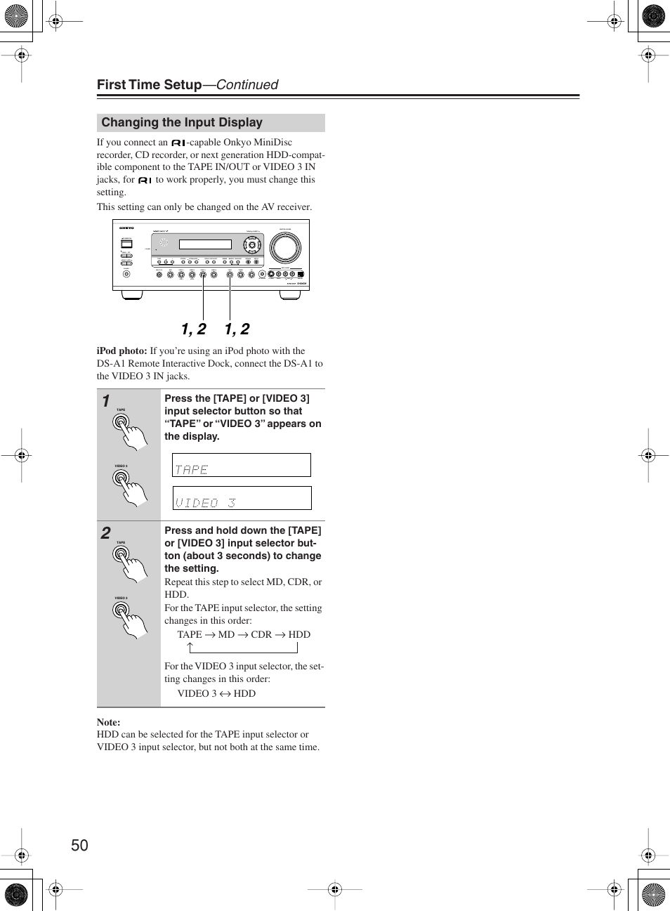 First time setup —continued | Onkyo TX-SR603X User Manual | Page 50 / 88