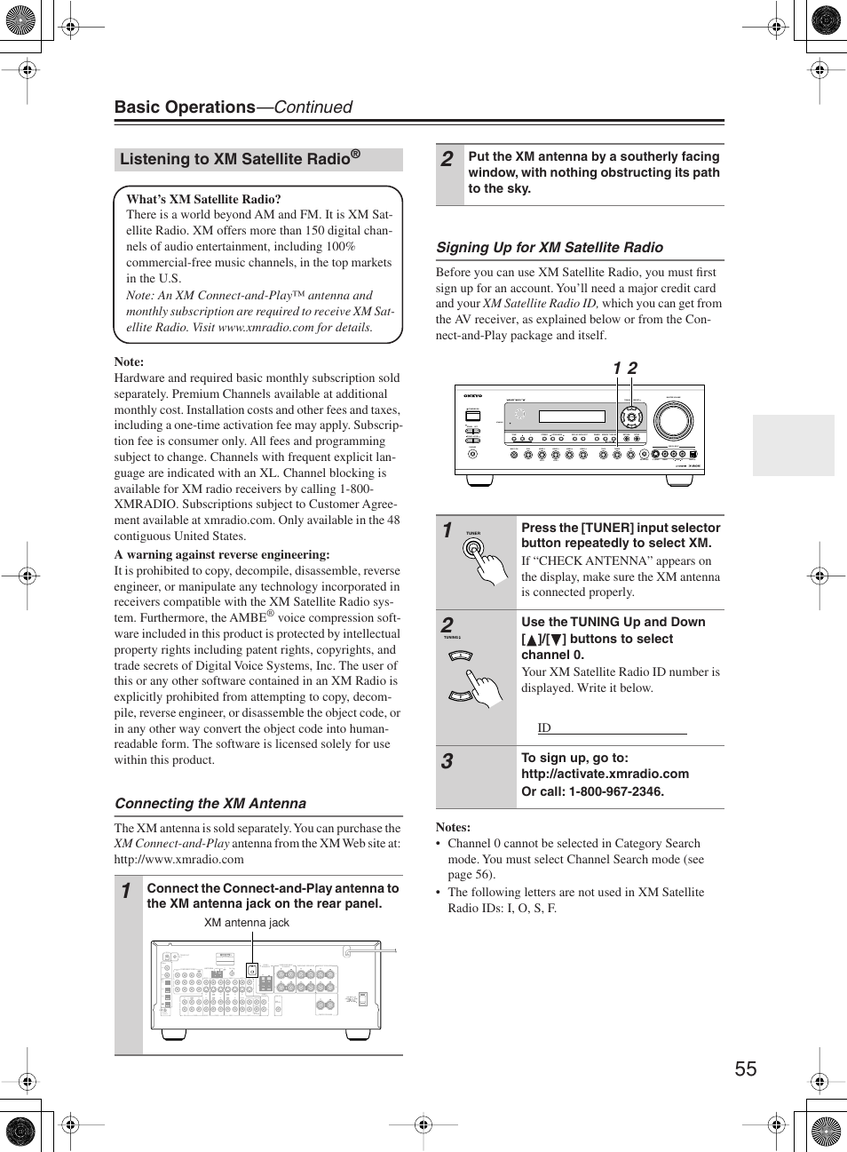 Basic operations —continued | Onkyo TX-SR603X User Manual | Page 55 / 88