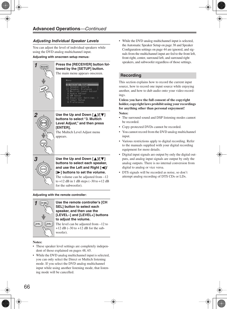 Advanced operations —continued | Onkyo TX-SR603X User Manual | Page 66 / 88