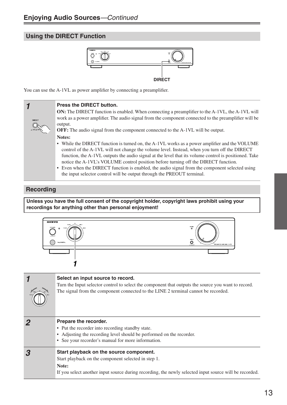 Onkyo A-1VL User Manual | Page 13 / 16