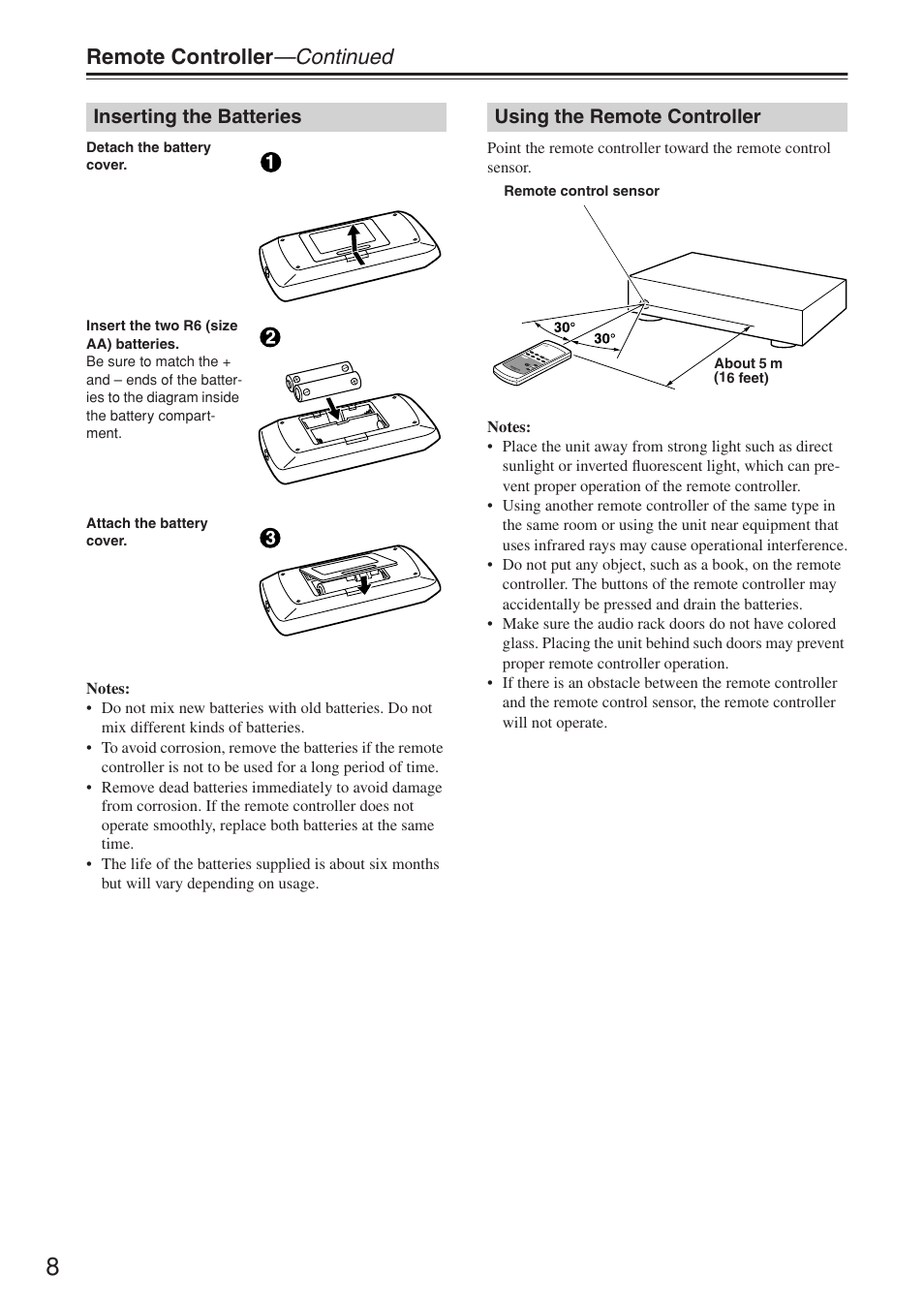 Remote controller —continued | Onkyo A-1VL User Manual | Page 8 / 16