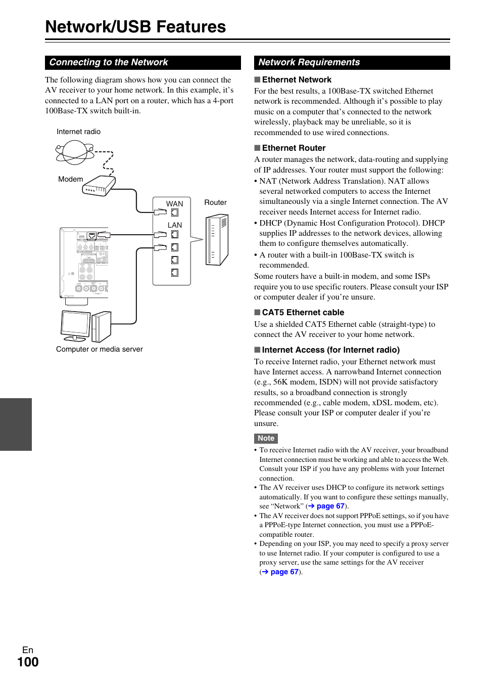 Network/usb features | Onkyo AV RECEIVER TX-NR5009 User Manual | Page 100 / 108