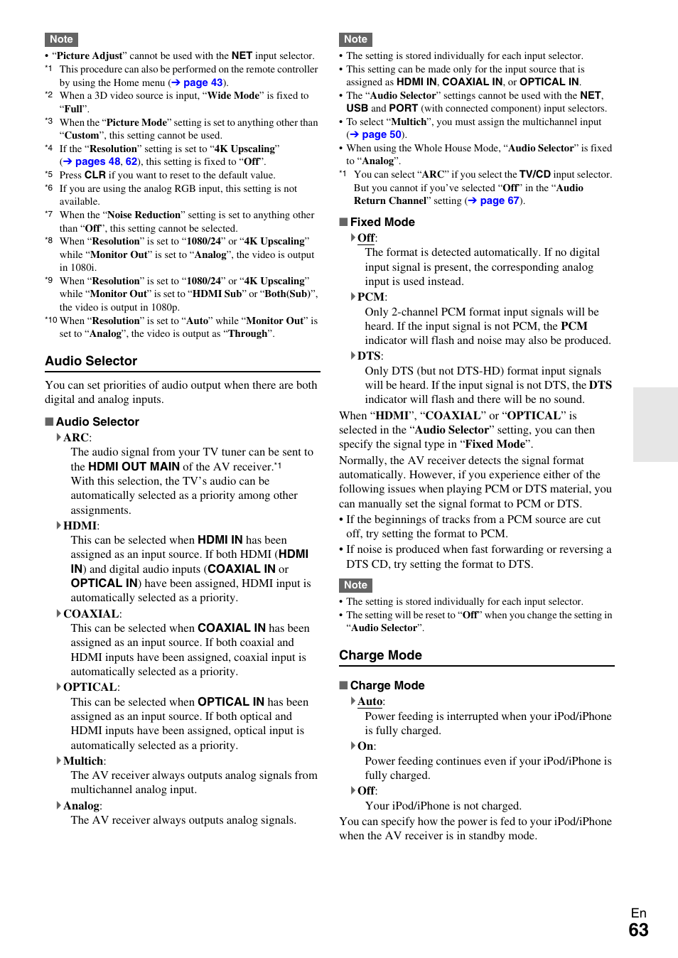 Audio selector | Onkyo AV RECEIVER TX-NR5009 User Manual | Page 63 / 108