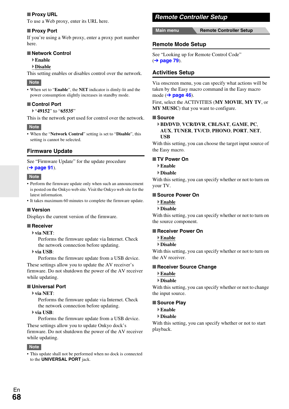 Remote controller setup | Onkyo AV RECEIVER TX-NR5009 User Manual | Page 68 / 108