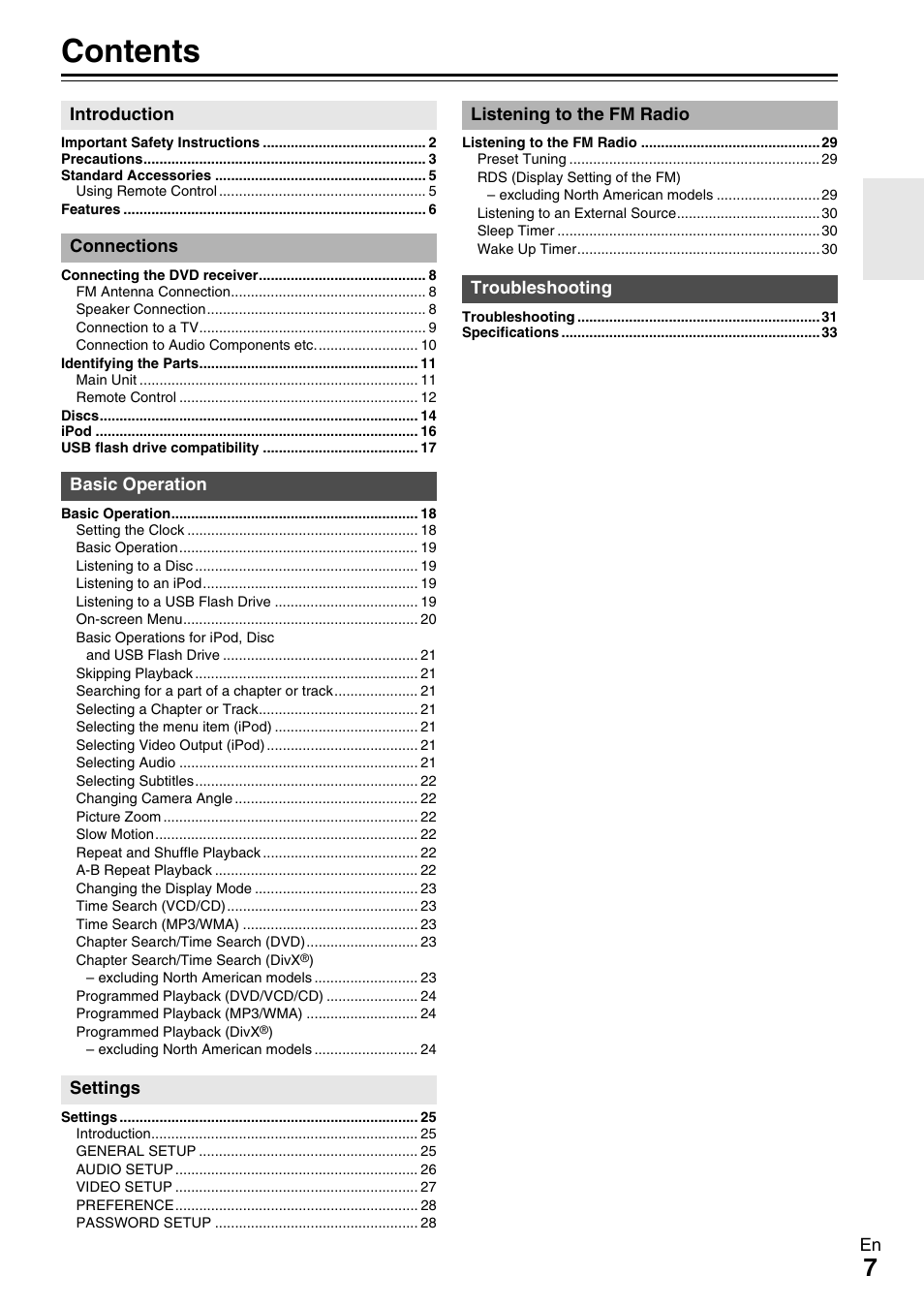 Onkyo DR-645 User Manual | Page 7 / 36