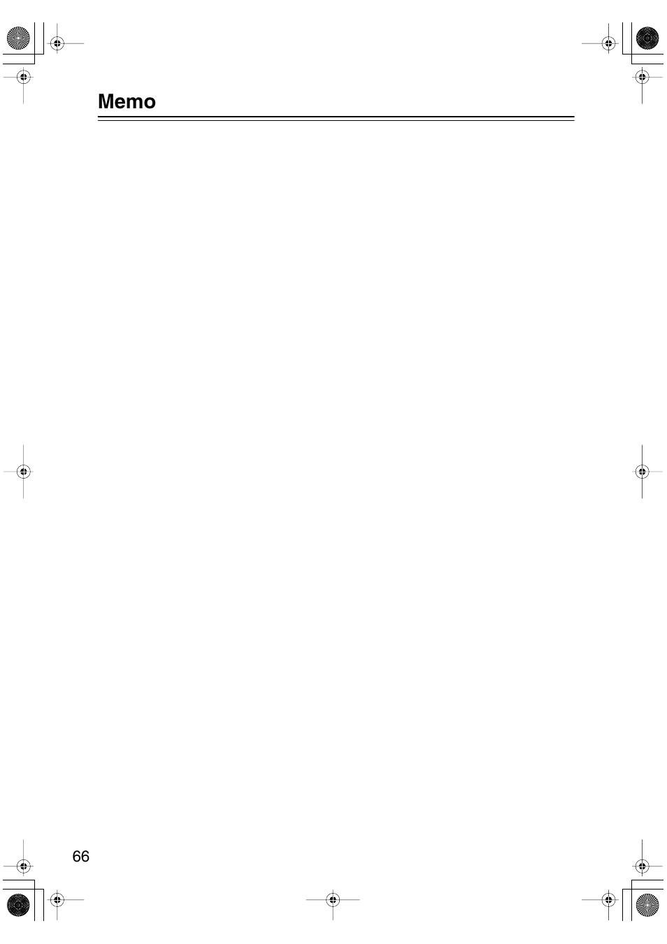 Memo | Onkyo HT-S990THX User Manual | Page 66 / 68