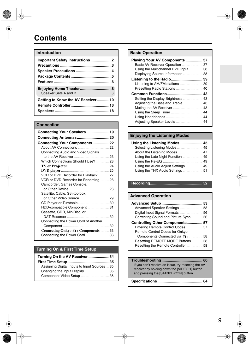 Onkyo HT-S990THX User Manual | Page 9 / 68
