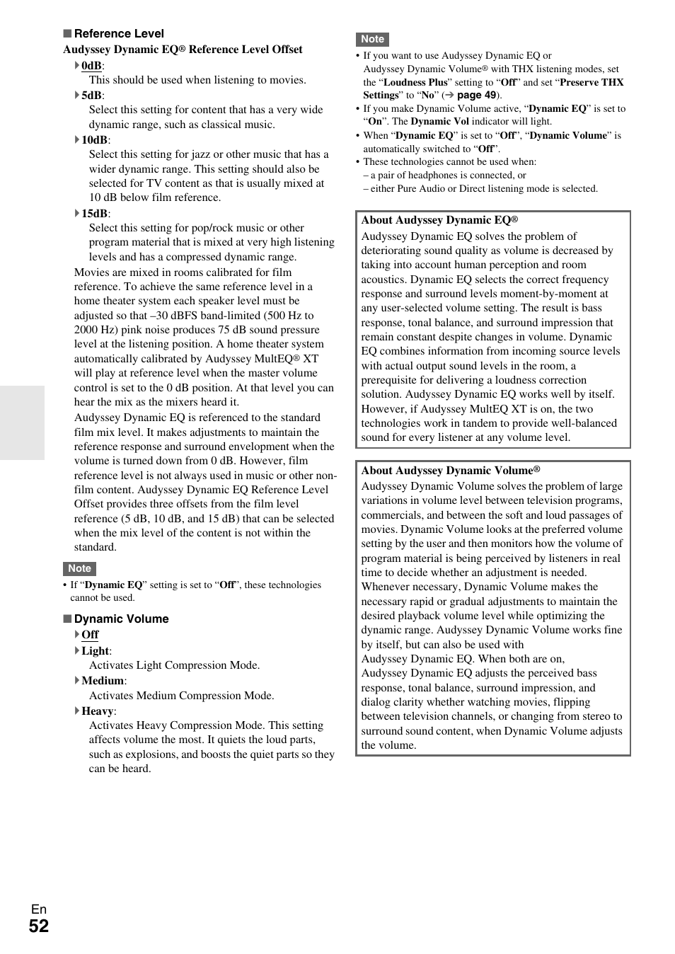 Dynamic volume | Onkyo HT-RC370 User Manual | Page 52 / 92