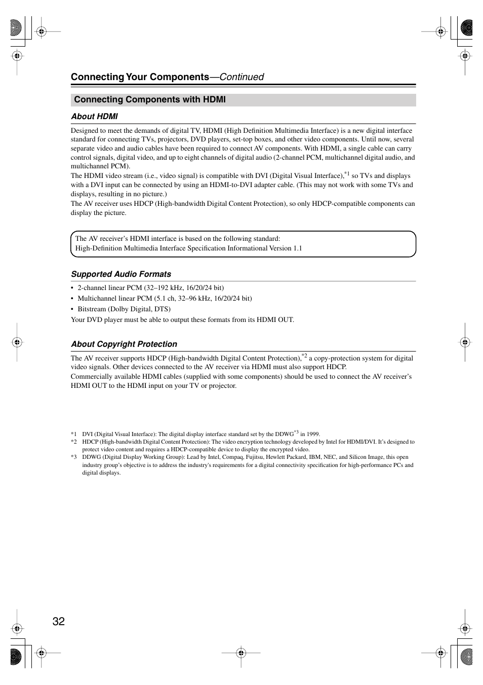 Connecting your components —continued | Onkyo TX-SR804E User Manual | Page 32 / 96
