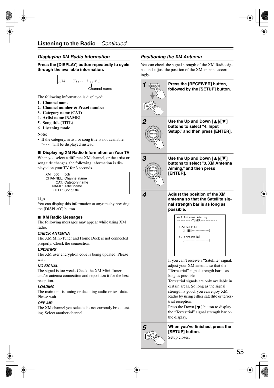 Listening to the radio —continued | Onkyo TX-SR804E User Manual | Page 55 / 96