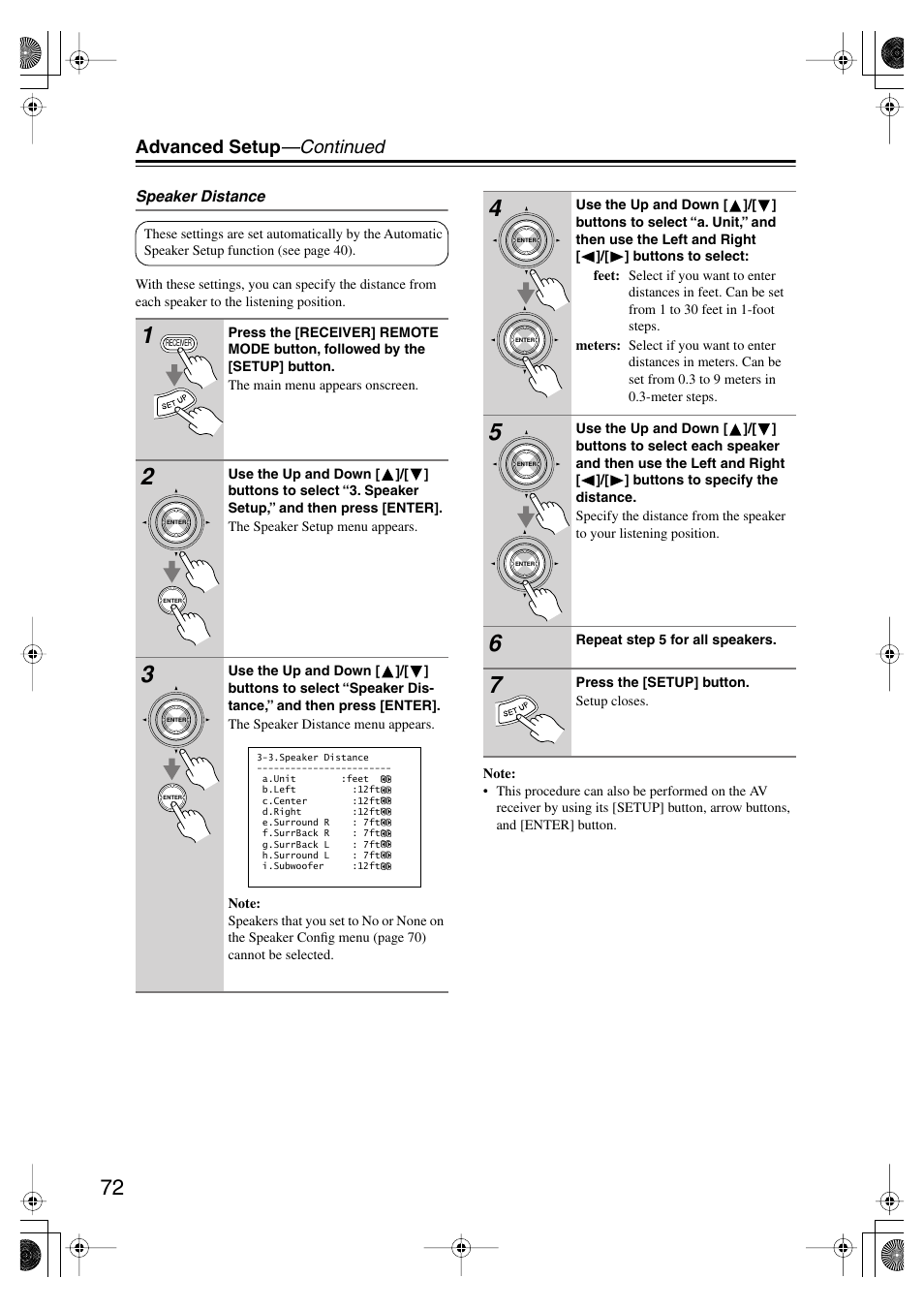 Advanced setup —continued | Onkyo TX-SR804E User Manual | Page 72 / 96