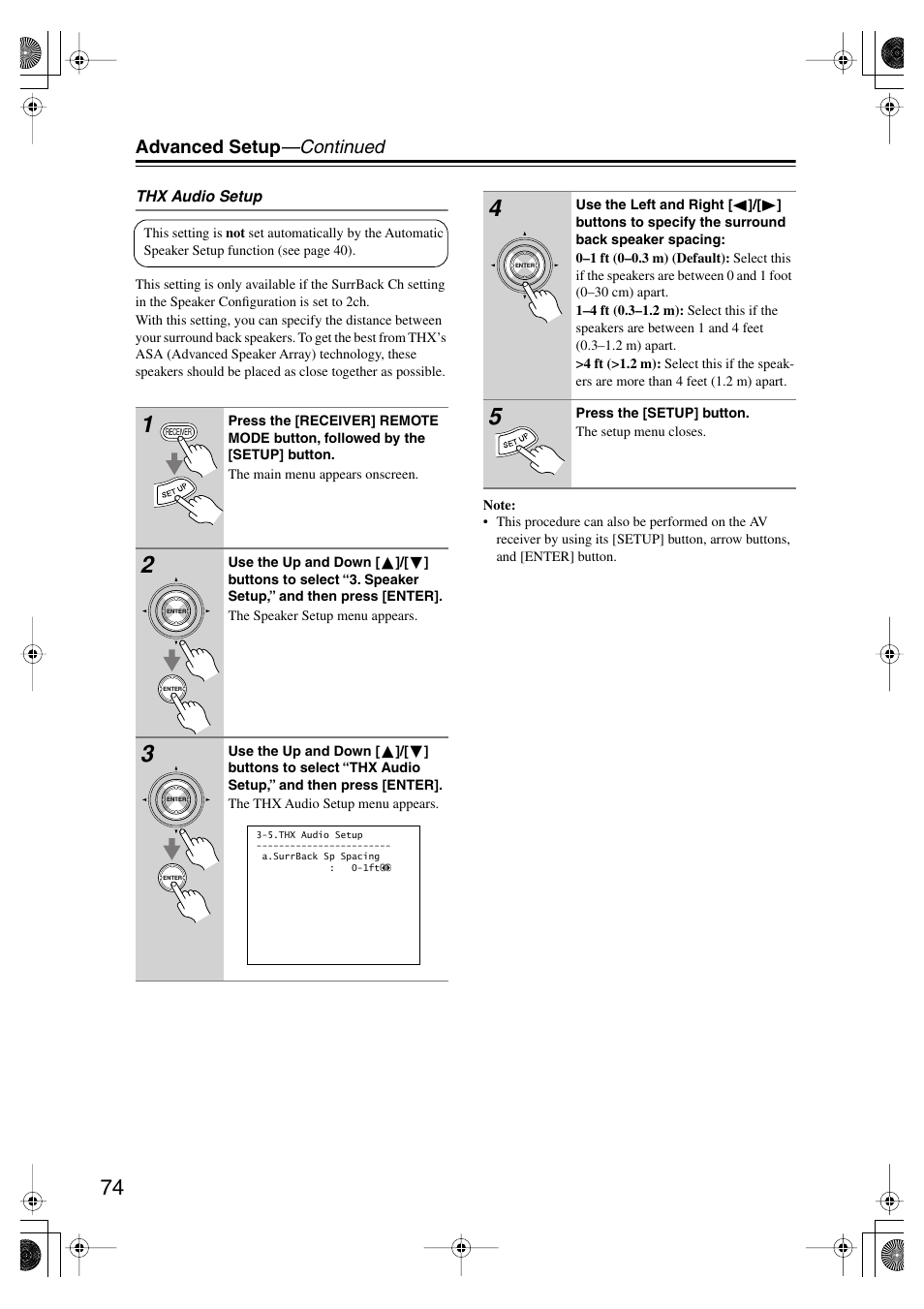 Advanced setup —continued | Onkyo TX-SR804E User Manual | Page 74 / 96