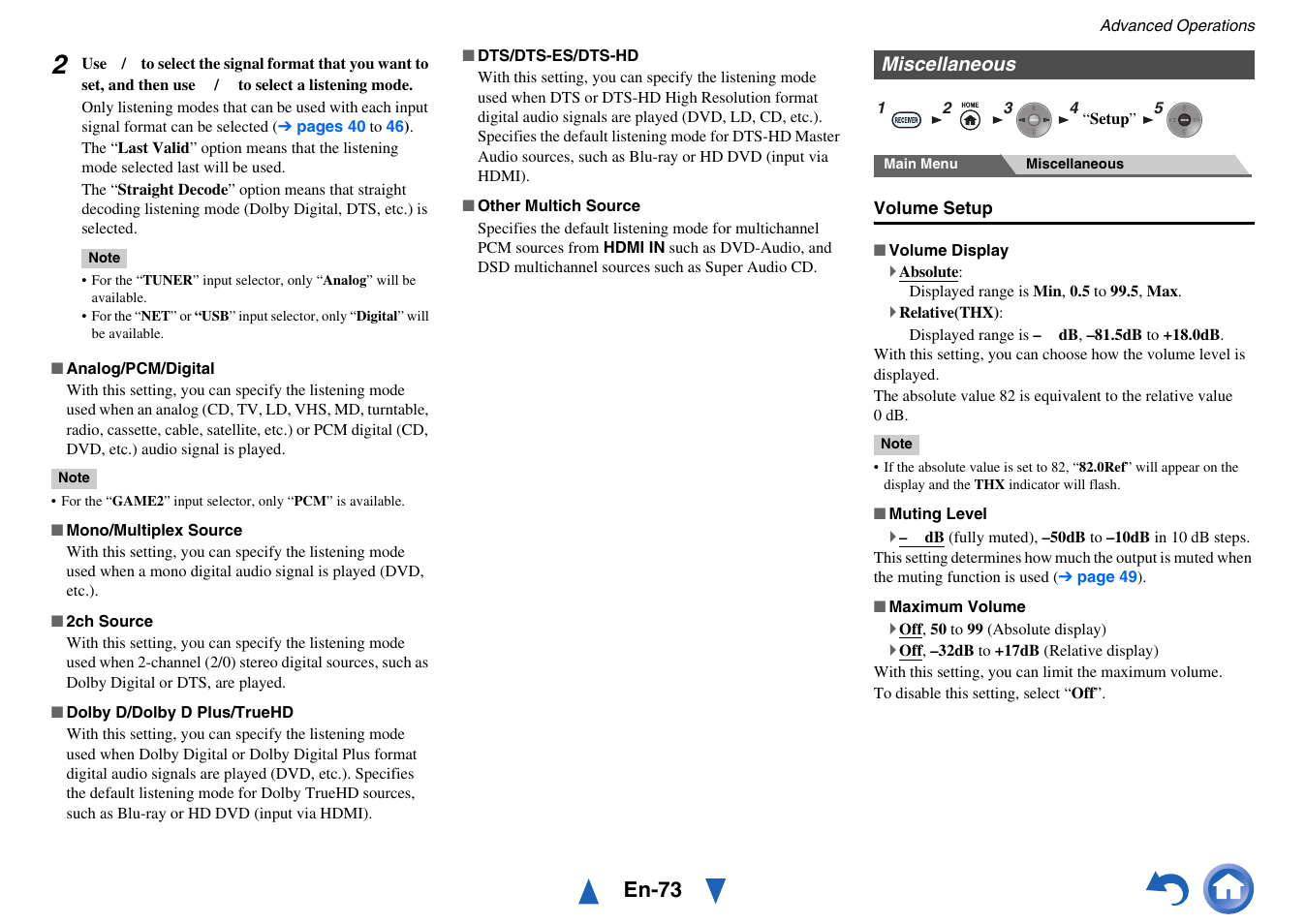 Miscellaneous, En-73 | Onkyo AV Receiver TX-NR818 User Manual | Page 73 / 156