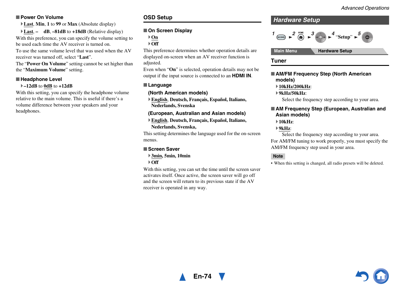 Hardware setup, En-74 | Onkyo AV Receiver TX-NR818 User Manual | Page 74 / 156