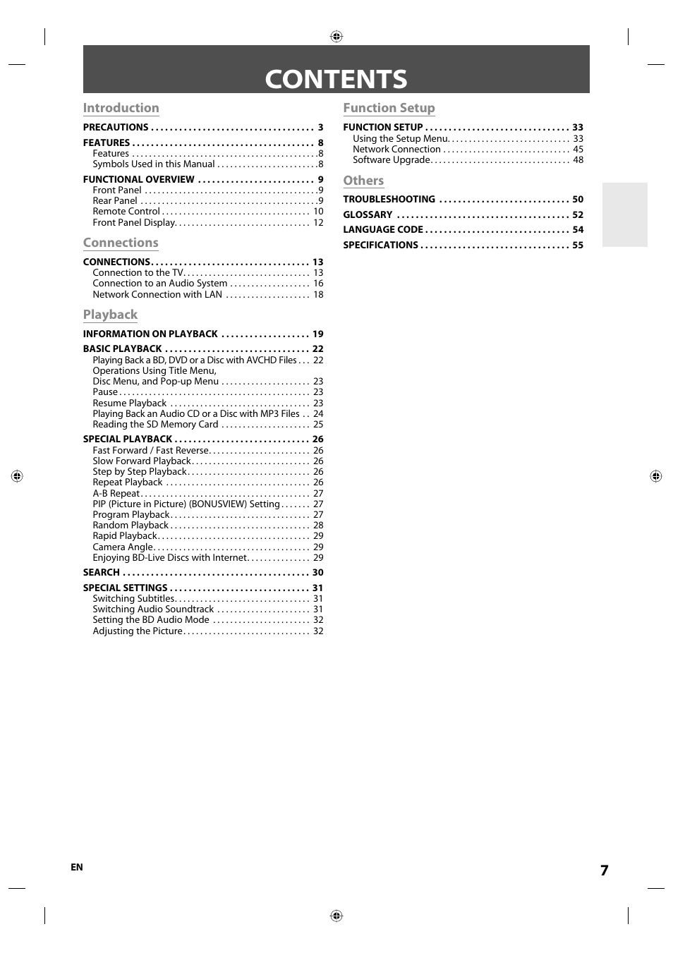 Onkyo DV-BD507 User Manual | Page 7 / 56