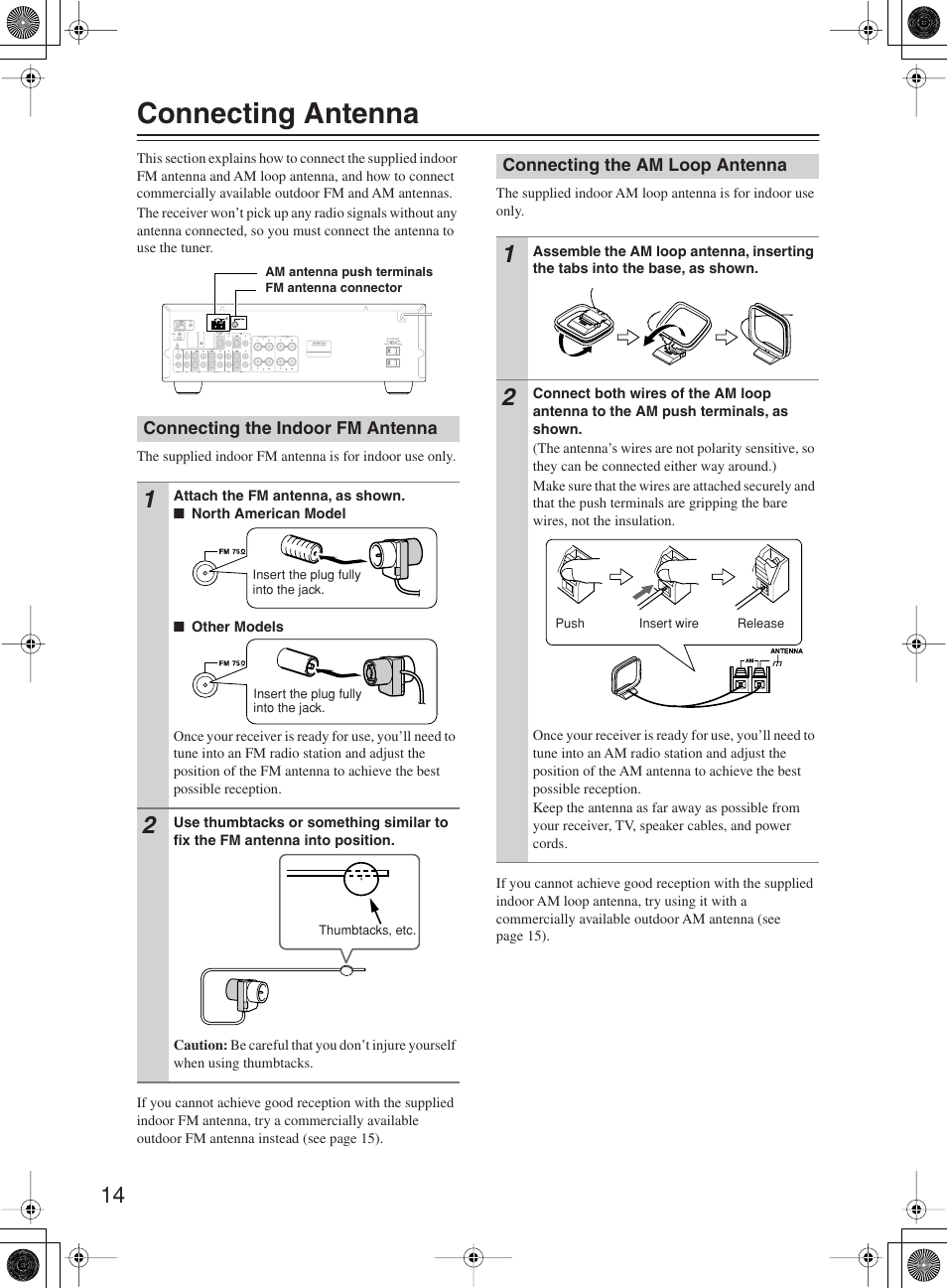 Connecting antenna | Onkyo TX-8222 User Manual | Page 14 / 36