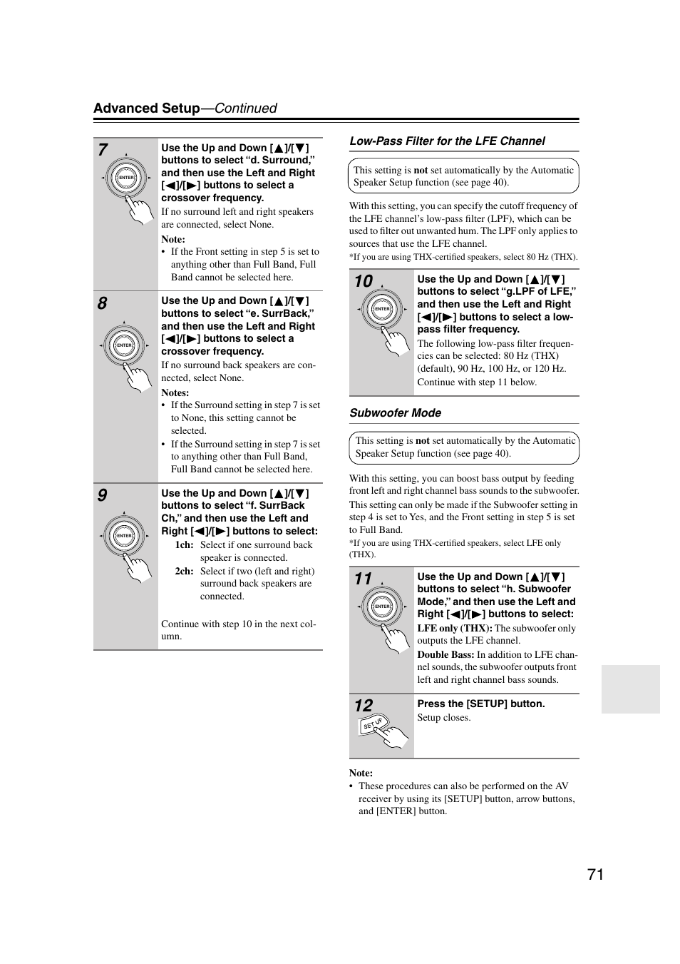 Advanced setup —continued | Onkyo TX-SR804 User Manual | Page 71 / 96